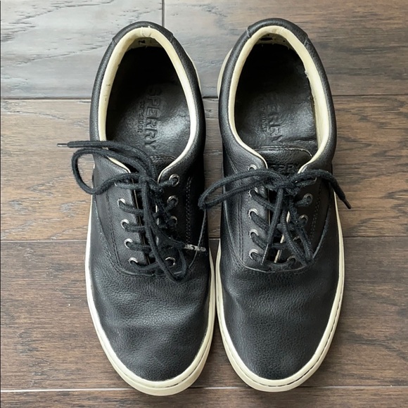 Sperry lace-up black leather boat shoes - Picture 2 of 5